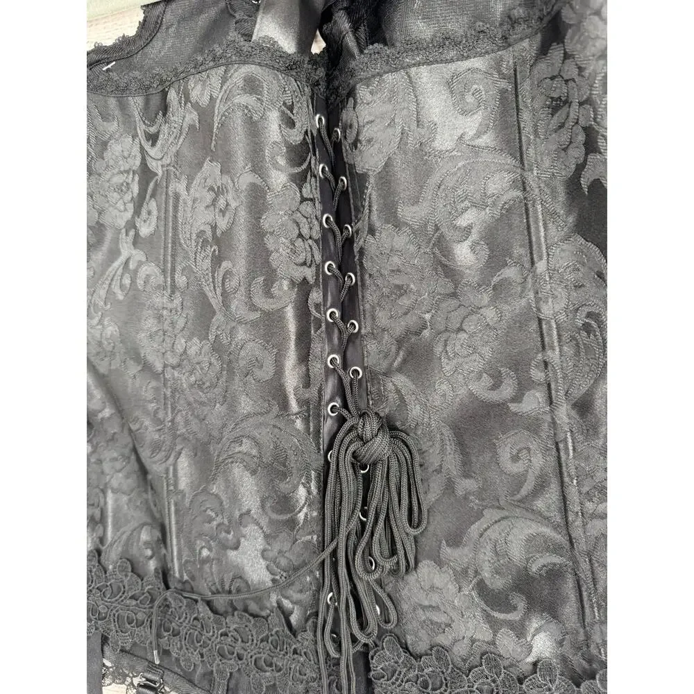 Fredericks‎ of Hollywood Dream Halter Corset Womens 42 Black Garters NEW